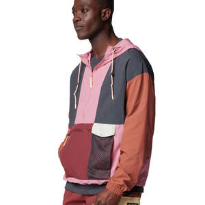 Vestes coupe-vent en toile pour hommes de haute qualité - Vestes à capuche durables avec blocs de couleur et logo personnalisable sur le devant pour un usage quotidien - Product Image 5