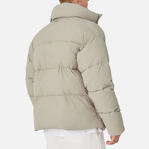 Puffer Jacket Custom Logo Winter Red Hooded Puffer Men's Plus Size Solid Color Nylon Quilted Rivet Oversize Casual Style - Product Image 3