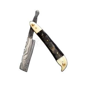 Rasoir droit professionnel en bois de teck véritable pour hommes, rasoir de haute qualité pour le soin de la barbe et le rasage du visage - Product Image 1