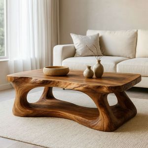 Mesa de centro de madera de lujo para sala de estar de alta gama, con un acabado de madera superior. - Product Image 5