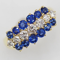 Bague élégante en or massif avec diamant rond bleu et blanc, bijou de mariage, idéale pour les fêtes, cadeau pour femme