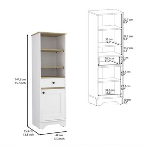 Norwalk biancheria singola porta bagno mobile con tre ripiani esterni un cassetto due ripiani interni - Product Image 5