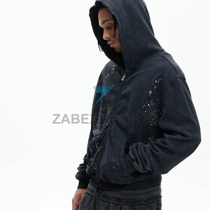 Sweat à capuche personnalisé avec strass pour homme, vêtements élégants, sweat à capuche avec strass pour homme, streetwear de haute qualité - Product Image 2