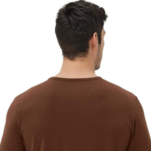 T-shirt de sport tricoté à manches classiques pour homme, haut d'entraînement bicolore, coupe ajustée, séchage rapide, respirant, vêtement athlétique - Product Image 1