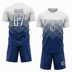 ชุดเสื้อฟุตบอลแบบซับลิเมชั่นสั่งทำพิเศษ ชื่อทีมชาย หมายเลข 67 สีน้ำเงินขาว ระบายเหงื่อได้ดี แขนสั้น ชุดยูนิฟอร์มทุกฤดูกาล - Product Image 6