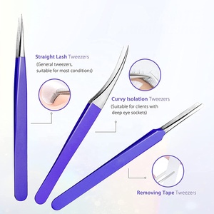 Stainless Steel Eyelash Extension Tweezers Fiber Tips Lash <b>Pliers</b> for Eyelash Extensions Grafted Professional Lash Supplies - Product Image 3