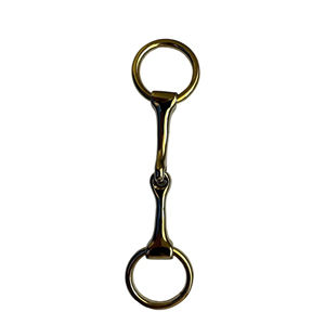 Mors d'entraînement pour chevaux en acier inoxydable à double articulation avec rouleau en laiton amovible - Product Image 3