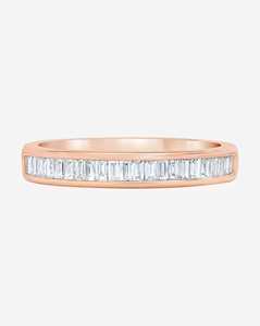 3.5mm Channel Set Baguette Lab Grown Diamond Stackable <b>Ring</b> 14k 18k Solid Gold <b>Dainty</b> Wedding Band Minimalist Anniversary <b>Ring</b> - Product Image 4