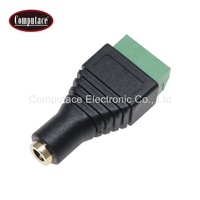 Connecteur audio jack 3,5 mm en laiton plaqué or conducteur, 4 pôles, femelle, pour montage sur câble, adaptateur prise PVC, vente en gros