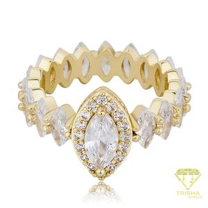 Anillo de Plata de Ley 925 Premium con Diamante Moissanita Marquise como Piedra Central para Compradores Mayoristas de Joyería - Product Image 4