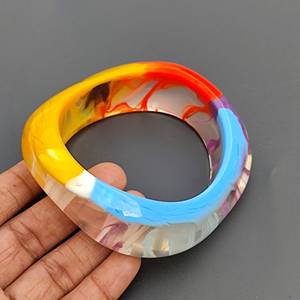 Handmade Resin Bangle <b>Bracelet</b> Wide <b>Stacking</b> Jewelry resin craft Premium resin bangle - Product Image 4