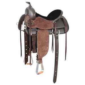 Bords en cuir renforcés empêchent l'usure et la déchirure lors de la pratique extrême de l'équitation en extérieur. Selle d'équitation en cuir. - Product Image 4
