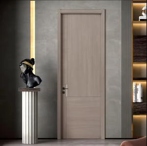Portes en bois MDF modernes personnalisables, à finition lisse, insonorisées, résistantes à l'humidité, avec film PVC pour salle de bain - Product Image 2