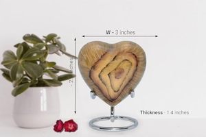 Modern <b>Wooden</b> <b>Heart</b> Keepsake Funeral Cremation Urn Memorial Ash Container Featuring Stylish Decorative Exterior Design - Product Image 2