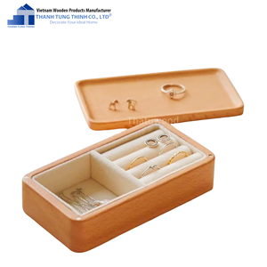 Handmade Eco-Friendly Acacia Wood Jewelry <b>Box</b> Laser Engraving for Rings Bracelets-Vietnam Manufacturer THANH TUNG THINH CO LTD - Product Image 1