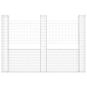 Panier en fil de fer en forme de U avec 3 poteaux en fer 102,4''x7,9''x78,7'' - Product Image 3