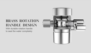 ก๊อกน้ำทองเหลืองวาล์วไดเวอร์เตอร์แบบแมนนวลอุปกรณ์ครัวบายพาสชุบโครเมี่ยม2ทางสำหรับเครื่องกรองน้ำกลางแจ้งปลอดสารตะกั่ว - Product Image 3
