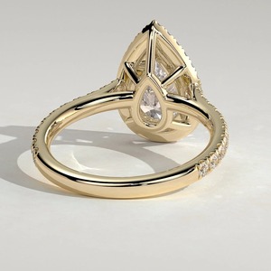 2 CT Pear Halo & Pave 14K Solid Gold IGI Certified Lab Grown Diamond Engagement <b>Ring</b> for <b>Wedding</b> & Anniversary Gift - Product Image 3