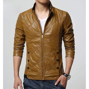 Chaqueta de Cuero para Hombre, Diseño Personalizado OEM, Chaqueta de Cuero PU, Chaqueta de Cuero Vintage Personalizada y Moderna para Hombre - Product Image 3