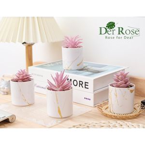 Set di 4 Piante Succulente Artificiali per Interni, Decorazioni Verdi per Camera Rosa, Bagno, Ufficio, Scrivania, Accessori per Donne - Product Image 4