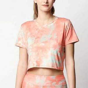 T-shirt femme 100% coton personnalisé tie-dye, débardeurs femme grande taille, vêtements décontractés, t-shirts oversize femme - Product Image 1