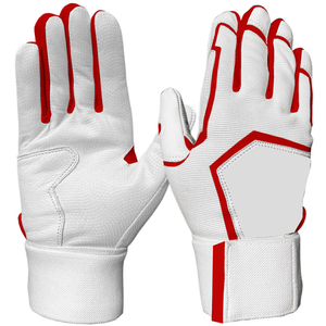 Guantes de Bateo de Cuero Blanco con Diseño de Malla Transpirable para Adultos, Unisex, para Entrenamiento, con Cierre de Velcro - Product Image 4