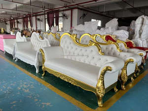 <span class=keywords><strong>Prix</strong></span> usine Doux Antique Royal De Luxe Trône De Mariage Canapé Chaises Pour La Mariée Et Le Marié <span class=keywords><strong>Blanc</strong></span> Trône Canapé - Product Image 3