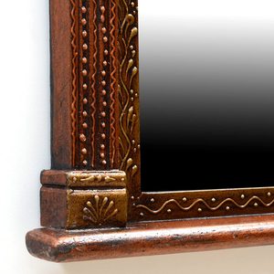 Handcrafted Antique Solid Wood <b>Wall</b> <b>Mirror</b> with Traditional Carved Design Rustic Home Decor <b>Mirror</b> Glass - Product Image 5