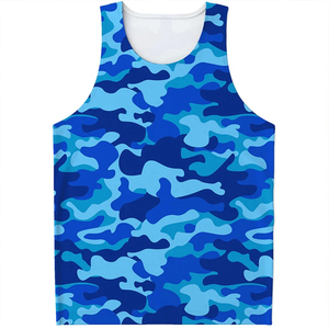 Débardeurs personnalisés à motif camouflage par sublimation, débardeurs d'été simples et décontractés imprimés en 3D, t-shirts amples et respirants pour hommes, pour l'extérieur - Product Image 3