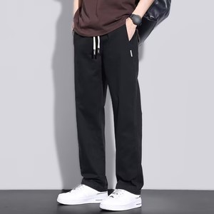 Pantalon <span class=keywords><strong>cargo</strong></span> décontracté pour homme, coupe droite ample, <span class=keywords><strong>taille</strong></span> à cordon, léger et respirant, 100 % polyester, long, idéal pour l'été (OEM) - Product Image 2