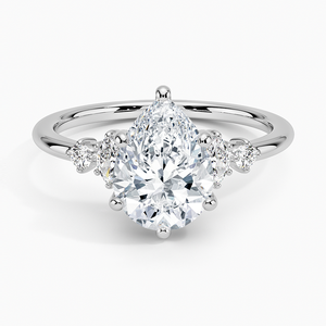 Anillo BOJ 0153 con Corte Pera, Plata 925, Engaste de Puntas Tipo Espejo, Anillo Solitario con Diamante de 2ct, Color D, VVS1, Moissanita GRA, Precio Bajo en Oferta - Product Image 1