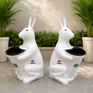 2026 Outdoor Duck Shape Dustbin <b>Red</b> Yellow Color Fiberglass Decorative Waste <b>Bin</b> Use Me Design - Product Image 2