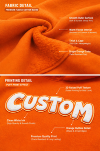 Conjunto Deportivo Personalizado para Hombre, Sudadera con Capucha y Pantalones Deportivos Naranja, Felpa de Algodón, Ropa Deportiva Informal para Gimnasio y Fitness, Dos Piezas - Product Image 5