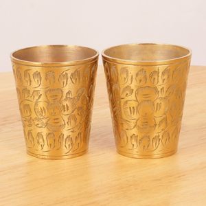 Traditional Brass Drinking Glass with Handmade Engraving Vintage Style Tumbler Cup <b>for</b> Home <b>Kitchen</b> <b>Decor</b> Gift <b>Item</b> Hotel <b>Decor</b> - Product Image 4