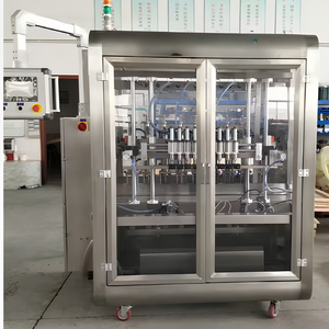 Machine de remplissage automatique à pompe à piston pour sauces BBQ et crèmes, 6 buses pour bouteilles de liquides, applications boissons et produits chimiques - Product Image 4