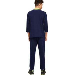 Custom Men Navy Blue Tracksuit Neon Trim Casual Sports Sweatshirt <b>Joggers</b> <b>Set</b> 2 Piece Athletic Lounge Wear Streetwear <b>Jogger</b> <b>Set</b> - Product Image 4