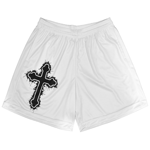 Shorts en mesh personnalisables 100% polyester pour hommes, shorts de running avec doublure en mesh et impression par sublimation respirante - Product Image 1