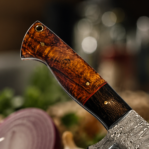 Custom Handmade Modern Damascus Steel Chef <b>Knife</b> Ambidextrous Design 8-9.9in Blade Length 3.0mm Thickness Wood Handle Extra - Product Image 2