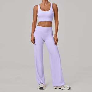 Conjunto de Yoga para Mujer Hecho en Pakistán, 2 Piezas, Secado Rápido, Transpirable, Ecológico, Ligero, Spandex/Nylon, Cintura Elástica, Color Sólido - Product Image 5