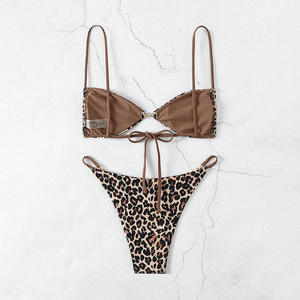 Conjuntos de bikinis de 2 piezas para mujer, trajes de baño sexys con estampado de leopardo para la playa - Product Image 5