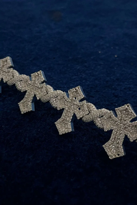 Pulsera de eslabones estilo hip hop con incrustaciones de moissanita redonda brillante VVS en plata de ley 925, joyería de lujo con brillo para uso unisex. - Product Image 5