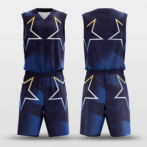 Conjunto de Camiseta y Pantalones Cortos de Baloncesto Personalizados con Nuevo Diseño al por Mayor, Uniforme de Equipo Sublimado, Ropa Deportiva Transpirable de Secado Rápido para Entrenamiento - Product Image 1