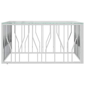 Tavolino da caffè resistente in acciaio inossidabile 39,4x39,4x19,7 pollici - Product Image 4