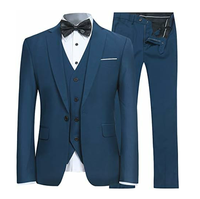Costume de Mariage Homme Trois Pièces Coupe Slim Style Italien Grande Taille – Pantalon, Veste, Blazer, Gilet Respirant Anti-Plis Élégant 100% Coton
