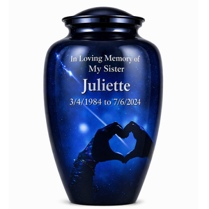 โกศบรรจุอัฐิสำหรับผู้ใหญ่ รูปหัวใจสวยงาม ทำด้วยมือ พร้อมสติกเกอร์เคลือบเงา สามารถปรับแต่งได้ตามต้องการ สำหรับใส่เถ้ากระดูกในพิธีศพ - Product Image 1