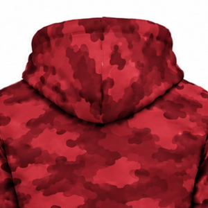 Unisex Dark Crimson <b>Red</b> Camouflage Tracksuit Full Zip <b>Hoodie</b> with Drawstring Jogger Pants Two Piece Casual Athletic Streetwear - Product Image 5