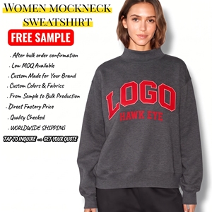 เสื้อสเวตเชิ้ตคอเต่าทรงหลวมปักลายตามสั่ง ผ้าฟลีซ 100% คอตตอน สำหรับผู้หญิง - Product Image 1