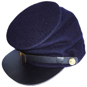 <b>Navy</b> Woolen Felt Cap Round Brim Historical Uniform <b>Hat</b> with Leather Band American Reproduction Union Blue Forage Cap <b>Hats</b> - Product Image 1