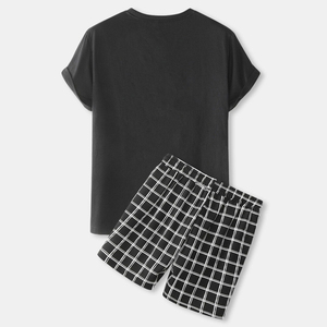 Conjunto Deportivo y Casual de Verano para Hombre, Camiseta de Manga Corta y Pantalones Cortos, Transpirable, Estampado - Product Image 3