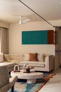 Tapis suspendu au concept unique, chef-d'œuvre, tufté à la main en laine néo-zélandaise, abstrait, couleur rouille, latex, décoration intérieure moderne, salon, intérieur - Product Image 3